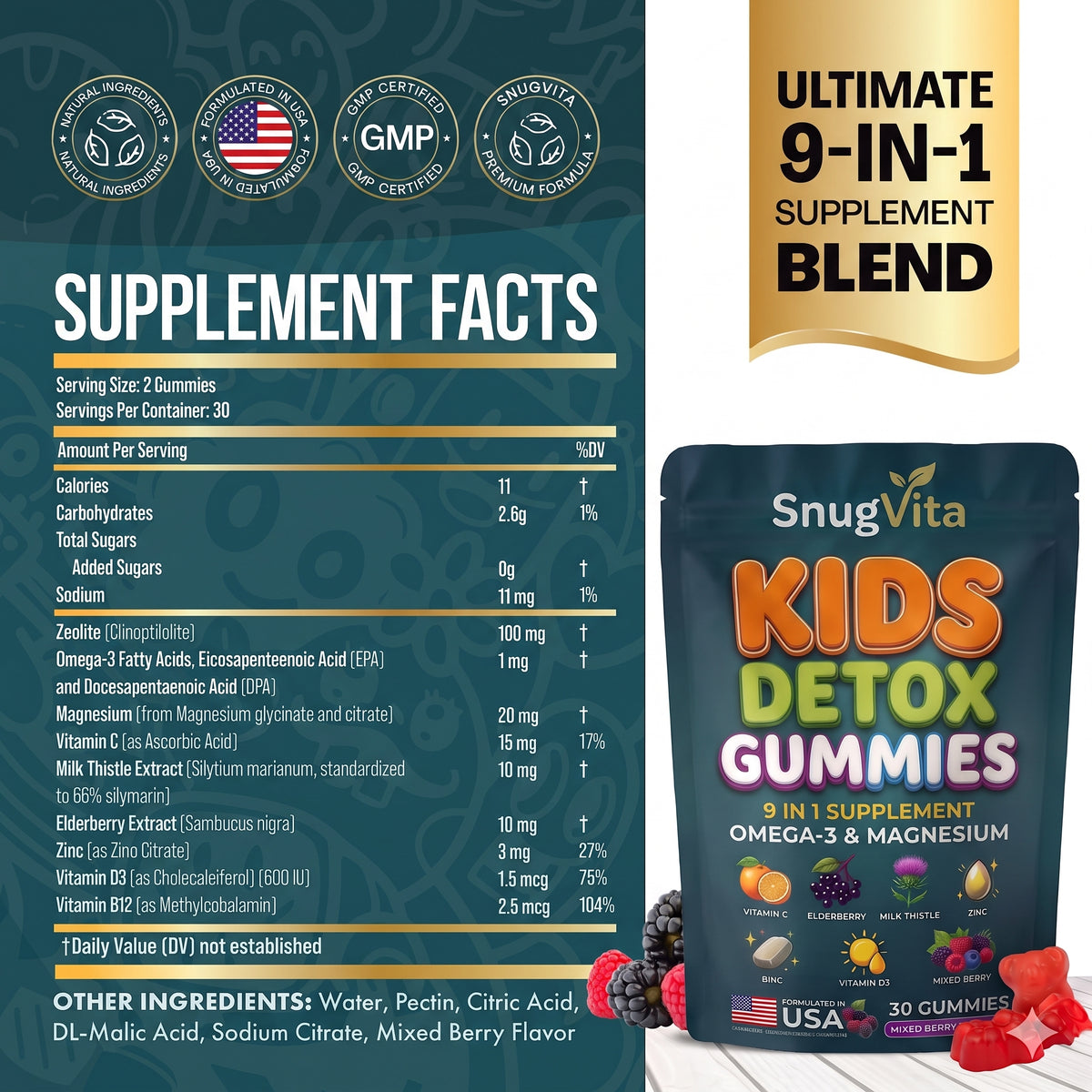 Kids Detox Gummies – Plant-Based Gelatin, Immune Support & Overall Wellness Chewables
